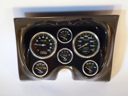 67-68 Camaro Carbon Fiber Classic Dash with Carbon Fiber Autometer Gauges
